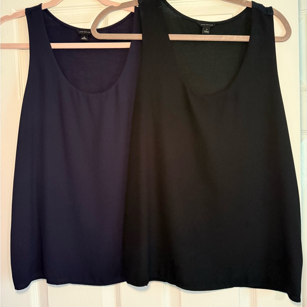 Ann Taylor Black and Navy Tank Tops/Blouses